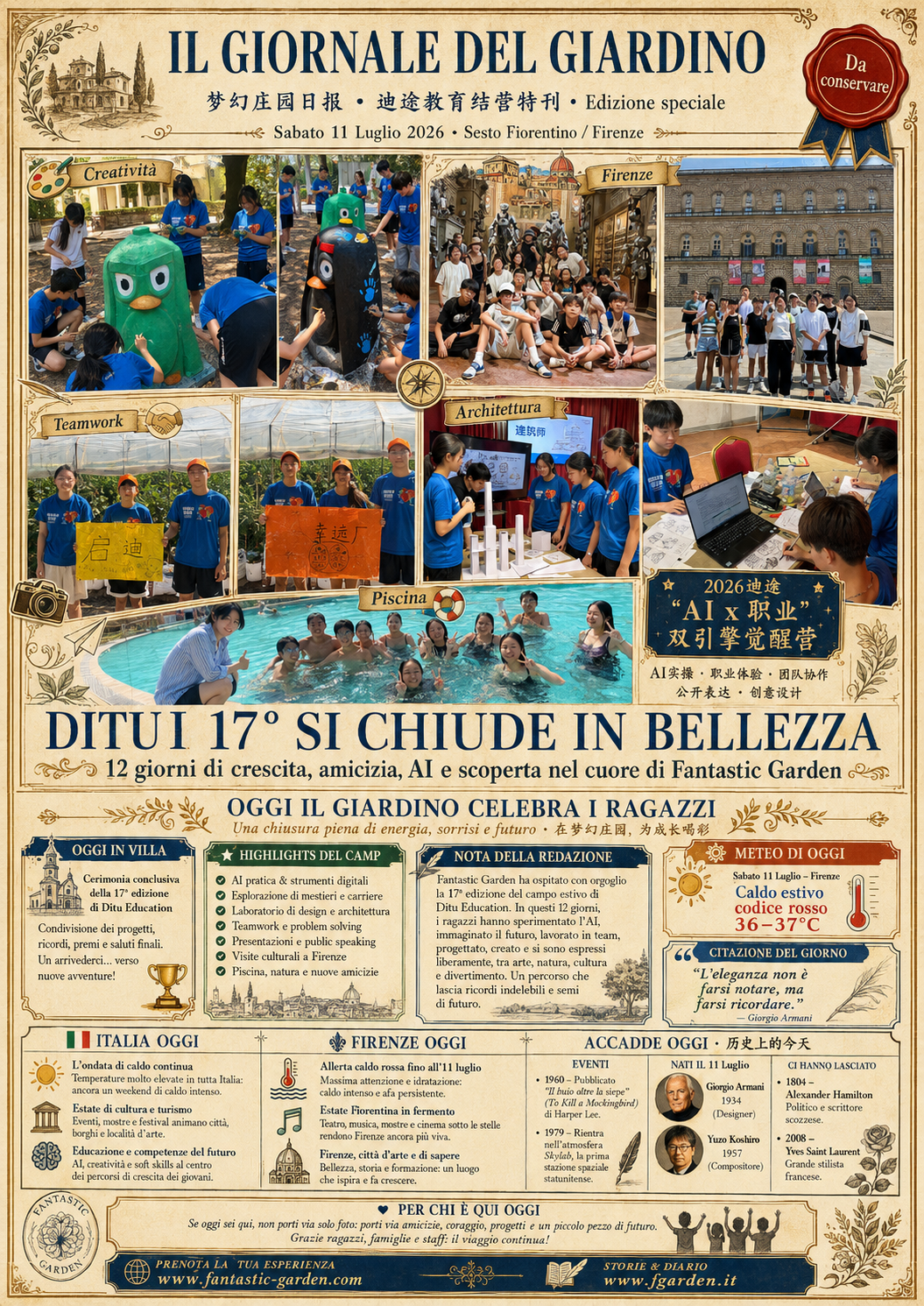 Il Giornale del Giardino dell'11 luglio 2026, speciale Ditu Education