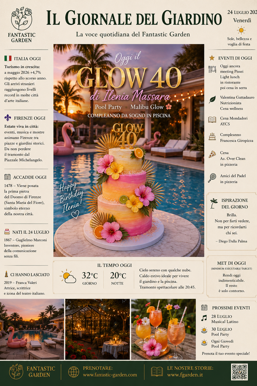 Il Giornale del Giardino 24 luglio 2026 Glow 40 di Ilenia Massara