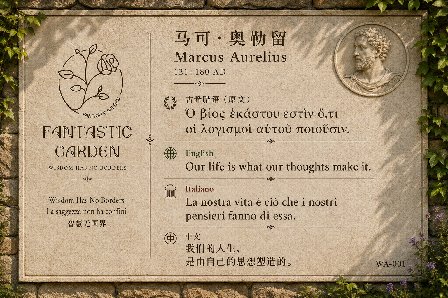 Marcus Aurelius Wisdom Wall