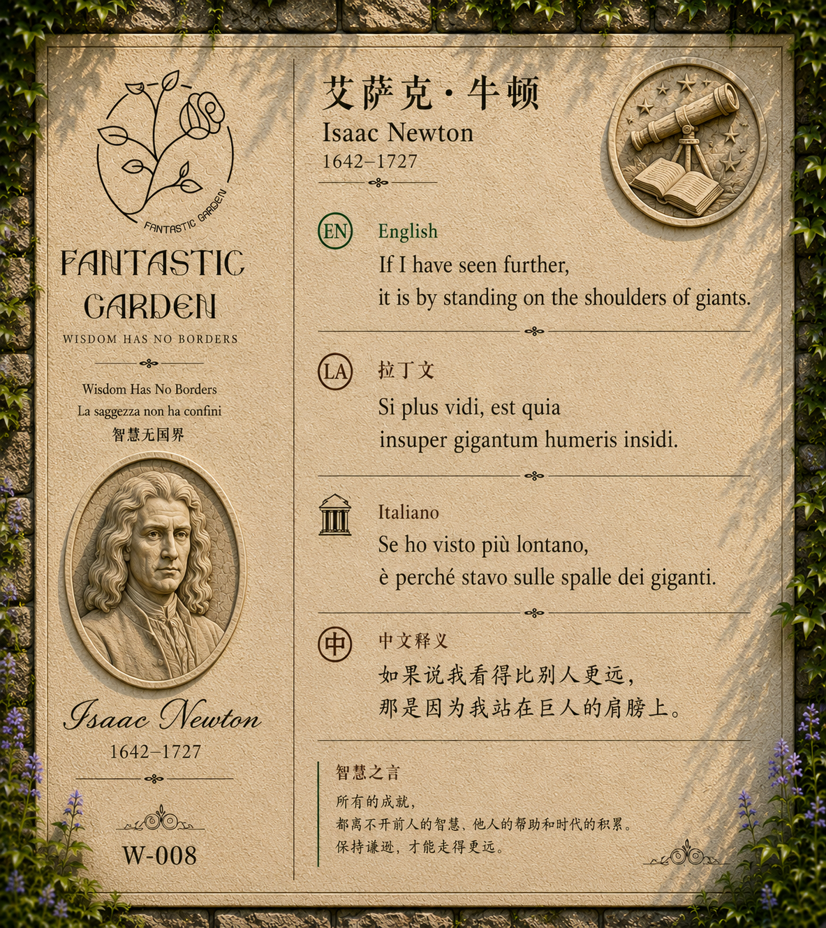 Isaac Newton Wisdom Wall